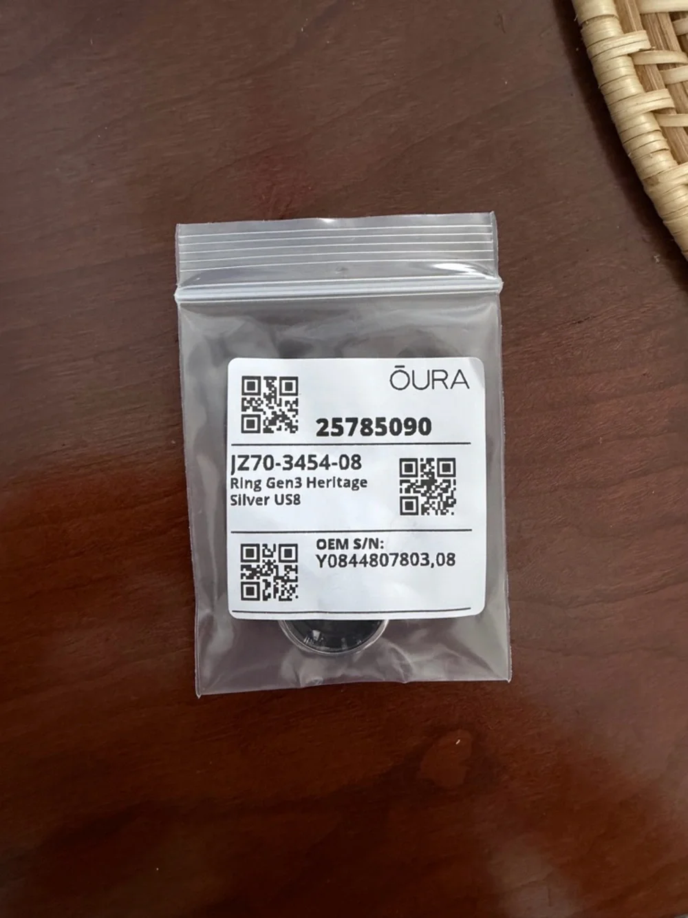 Oura Ring Gen3 Smart Ring - silver (Size 08)